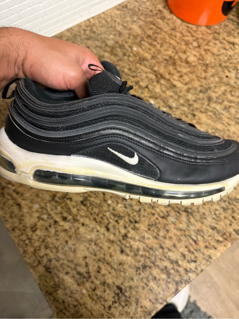 Nike Air Max 97 Black White Shoes 921826-001 Men Size 10.5 Used